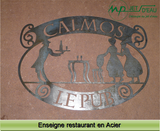 Enseigne de restaurant en inox
